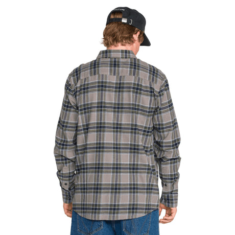 Volcom Volcom Men's Caden Plaid Long Sleeve - Pewter Pewter M Mens Flannel Long Sleeve Shirts