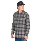 Volcom Volcom Men's Caden Plaid Long Sleeve - Pewter Pewter M Mens Flannel Long Sleeve Shirts