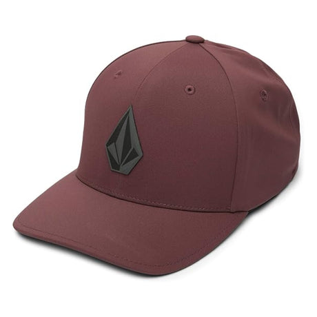 Volcom Volcom Men's Stone Tech Flexfit Delta Hat - Burgundy Burgundy S/M Mens Hats Flat Brim