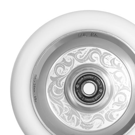 North Scooters North William Holm Signature Wheel - 30mm - G8 Raw Silver / White PU 115 x 30mm Scooter Wheels