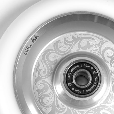 North Scooters North William Holm Signature Wheel - 30mm - G8 Raw Silver / White PU 115 x 30mm Scooter Wheels