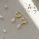 Glee Jewelry Glee Zia Hoops silver/rose quartz OS Jewelry