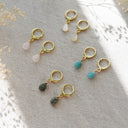 Glee Jewelry Glee Zia Hoops silver/rose quartz OS Jewelry