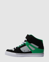DC Pure Boys High Tops Shoes -Black/Kelly Green