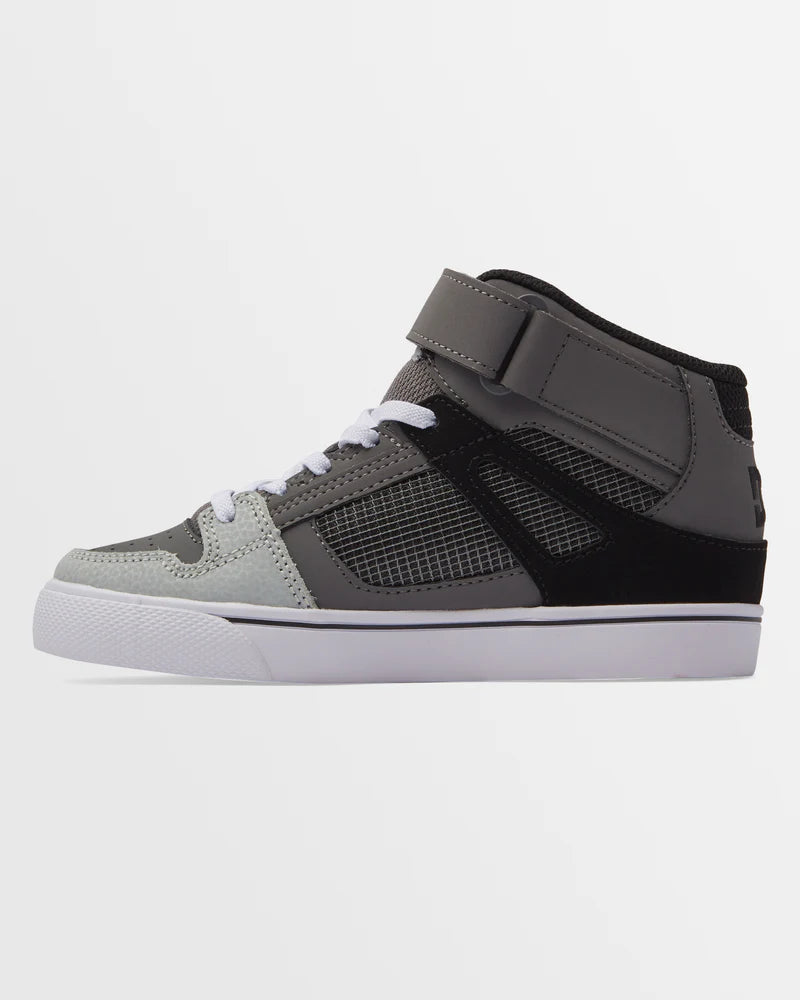 DC Pure Boys High Tops Shoes -Red/Heather Grey