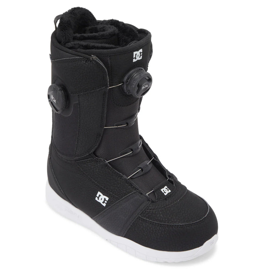 Botas de snowboard DC Lotus Boa para mujer (negro/blanco)