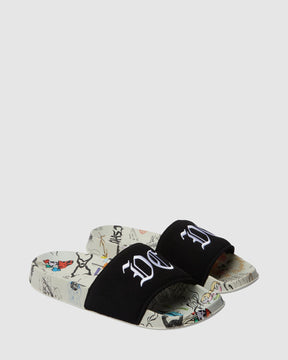 DC DC Men's Slide SE - White/Multi White/Multi 9 Mens Slip on Sandals 5 to 11