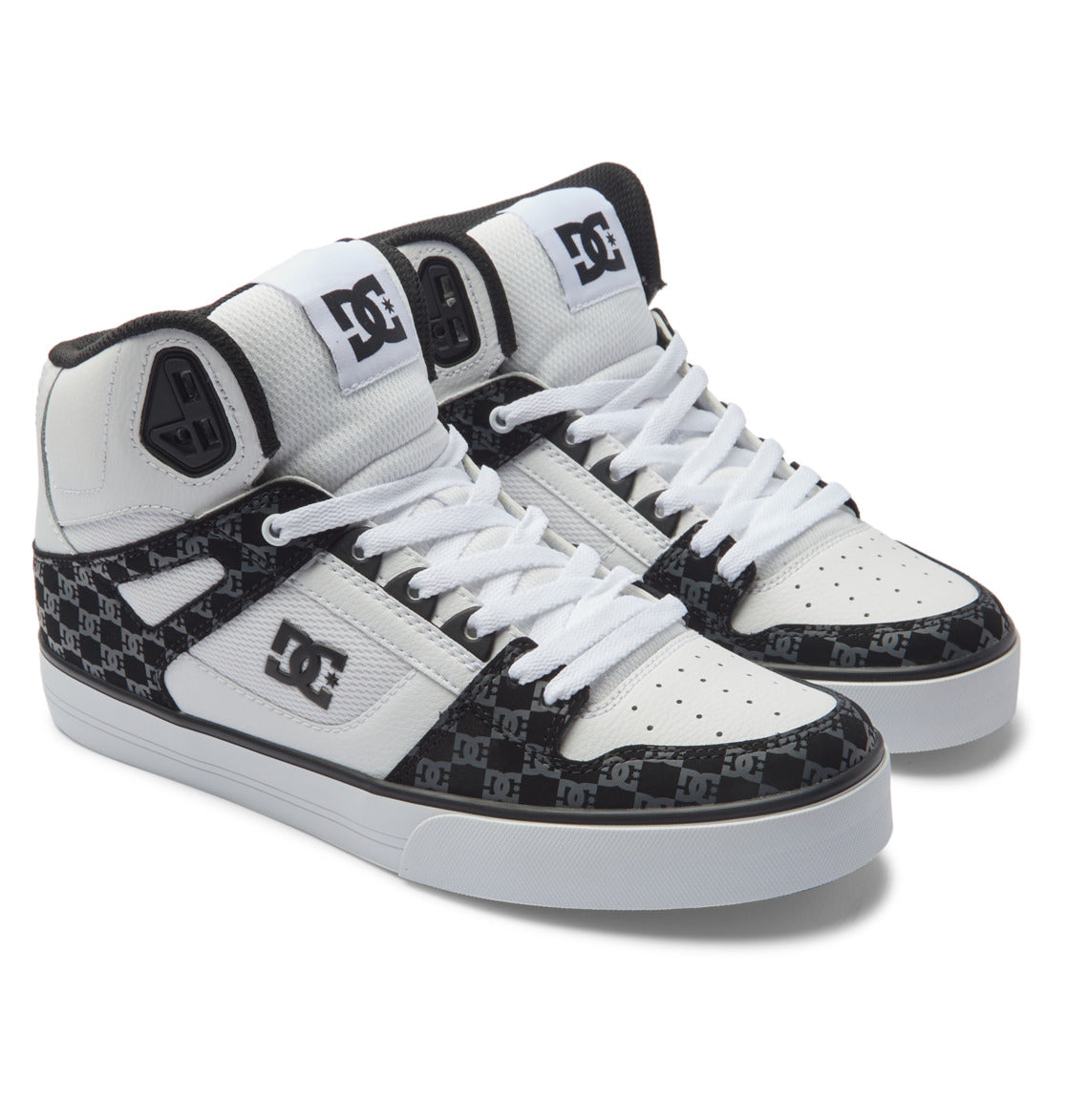 DC Men's Pure High-Top WC Shoes - Black/White Monogram