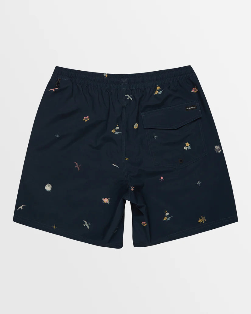Quiksilver Quiksilver Men's Remade Mix Volley 17NB Shorts OYSTER WHITE S Mens Elastic Swim Trunks