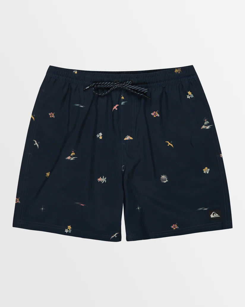 Quiksilver Quiksilver Men's Remade Mix Volley 17NB Shorts OYSTER WHITE S Mens Elastic Swim Trunks