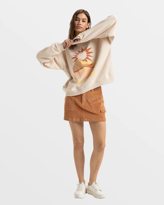 Roxy Roxy Women's Lineup Oversized Crew B Parchment XS Womens Pull Over Hoodies