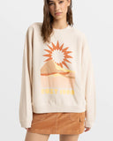 Roxy Roxy Women's Lineup Oversized Crew B Parchment XS Womens Pull Over Hoodies