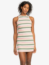 Roxy Roxy Women's Back To Beautiful Dress Agave Green Very Vista Stripe S Womens Short Dresses