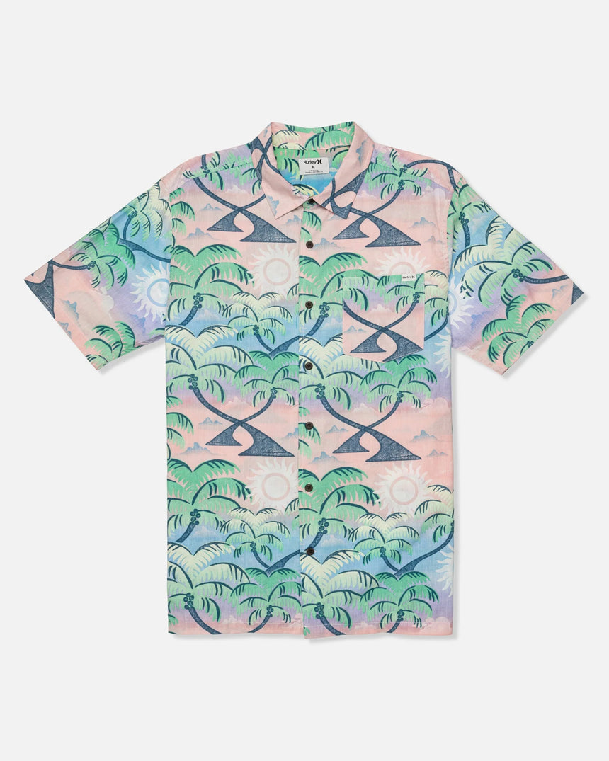 Hurley Hurley Men's Rincon SS Button Up Candy Pink M Mens Button Up Short Sleeve Shirts