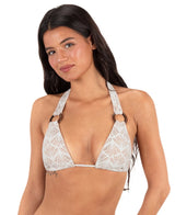 Hurley Hurley Women's Shell Crochet Ring Moderate Scoop Bottom - Egret Egret S Womens Bikini Bottoms
