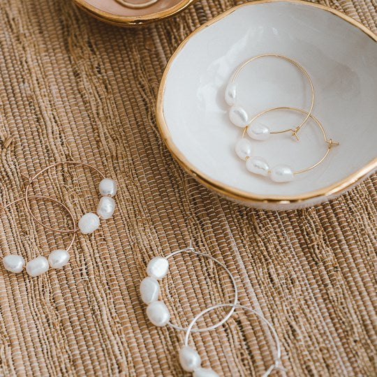 Glee Brooklin Hoops - White Pearl