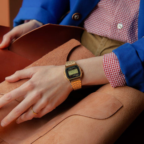 G Shock Casio A159WGEA-1 Watch Mens Watch Metal Bands