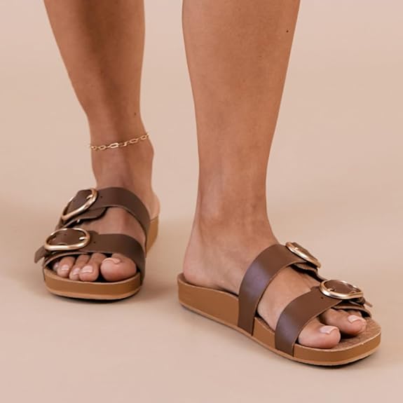 Reef Reef Women Vista Kara Sandal - Chocolate Chocolate 7 Womens Slip on Sandals 5 to 11