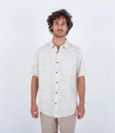 Hurley Hurley Men's One and Only Lido Stripe SS Bone 2 M Mens Button Up Short Sleeve Shirts