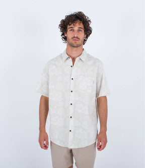 Hurley Hurley Men's One and Only Lido Stripe SS Bone 2 M Mens Button Up Short Sleeve Shirts