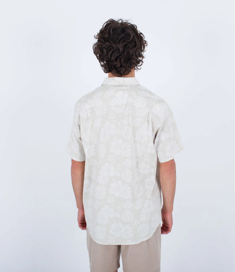 Hurley Hurley Men's One and Only Lido Stripe SS Bone 2 M Mens Button Up Short Sleeve Shirts