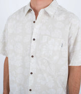 Hurley Hurley Men's One and Only Lido Stripe SS Bone 2 M Mens Button Up Short Sleeve Shirts