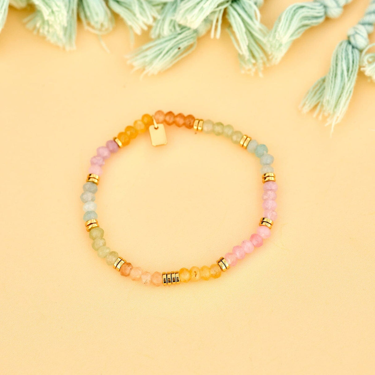 Pura Vida Ombre Rainbow Bead Stretch Bracelet - view 2