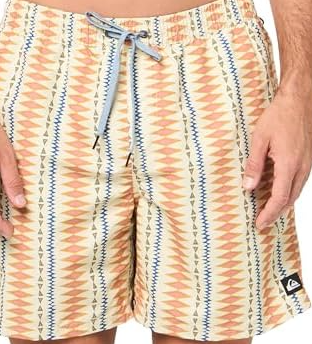 Quiksilver Quiksilver Men's Remade Mix Volley 17NB Shorts OYSTER WHITE S Mens Elastic Swim Trunks
