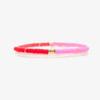Pura Vida Pink and Red Vinyl Disc Bead Stretch Bracelet Set - front view