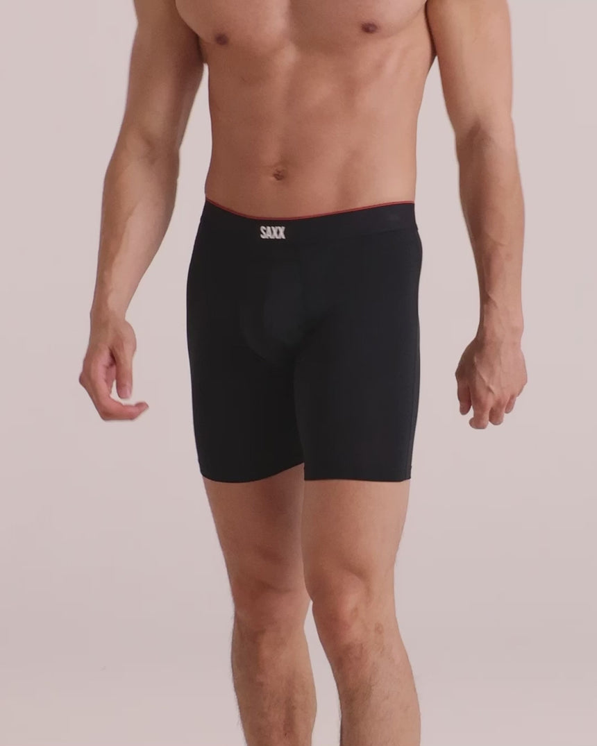 Saxx Men's Multi-Sport Mesh Boxer Brief Fly - Hyperspace - Red Hot