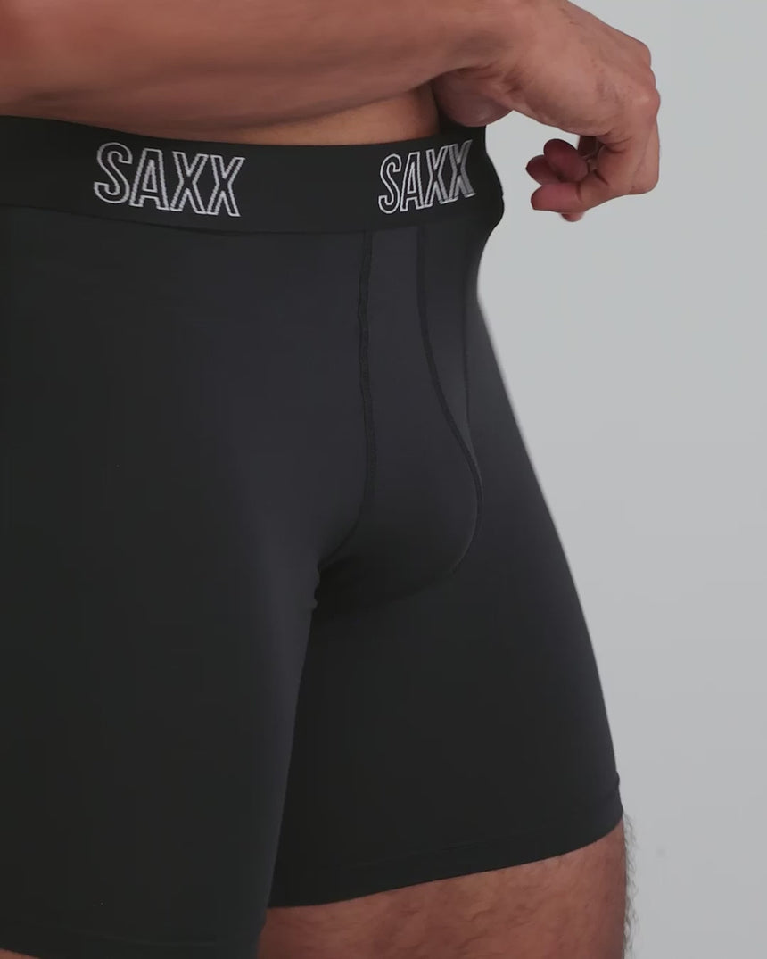 Saxx Men's Droptemp All Day Cooling Boxer Brief - Tropical Jungle- Black