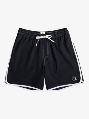 Quiksilver Quiksilver Men's Original Scalloped Volley 17NB Shorts Black S Mens Elastic Swim Trunks
