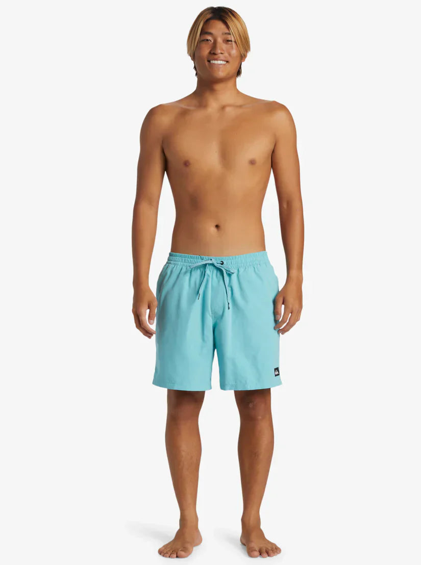 Quiksilver Quiksilver Men's Everyday Solid Volley 17" Marine Blue S Mens Elastic Swim Trunks