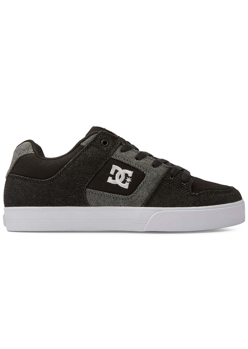 DC Men's Pure Skate Shoes - Black Denim