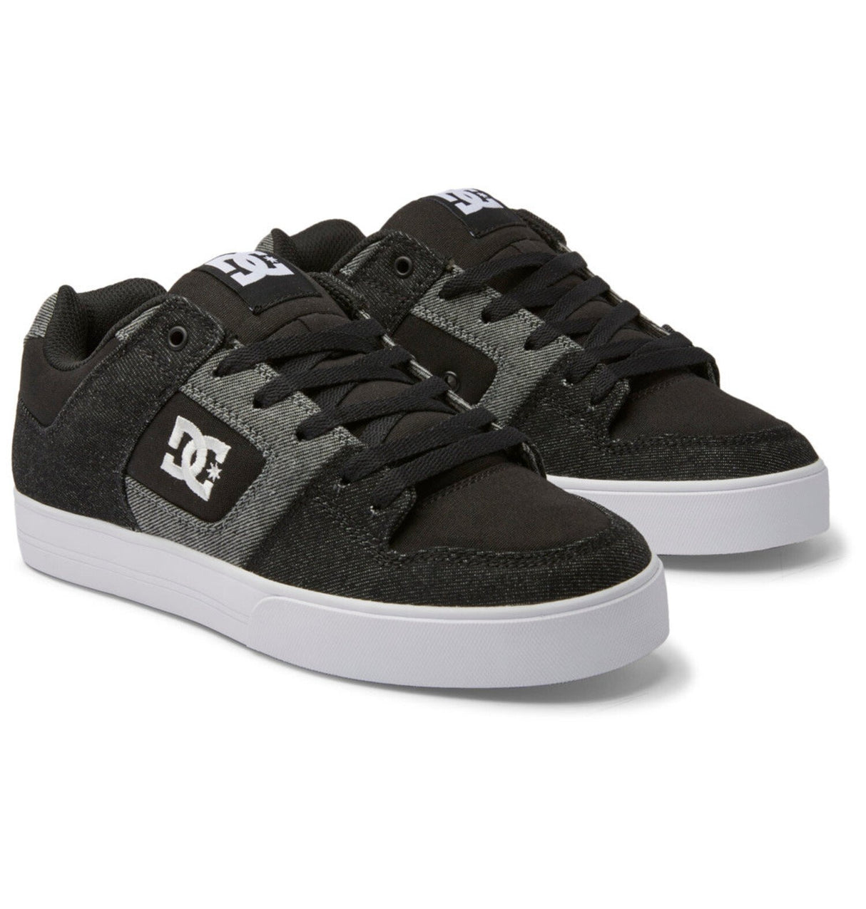 DC Men's Pure Skate Shoes - Black Denim