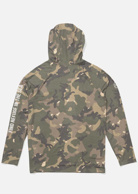 Salty Crew Salty Crew Men's Mariner Lite UV Hoodie Green Camo M Mens Pullover Hoodies