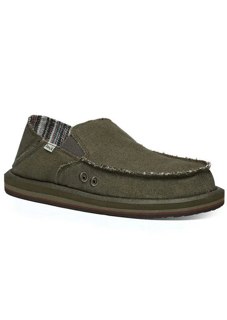 Sanuk Sanuk Men's Donny Hemp - Army Army 10 Mens Shoes 6 to 18