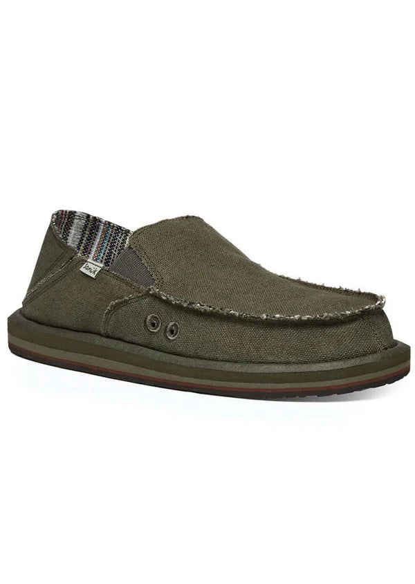 Sanuk Sanuk Men's Donny Hemp - Army Army 10 Mens Shoes 6 to 18