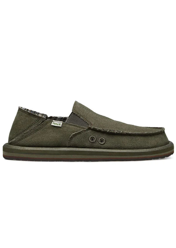 Sanuk Sanuk Men's Donny Hemp - Army Army 10 Mens Shoes 6 to 18