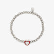 Pura Vida Stone & Enamel Heart Stretch Bracelet - front view
