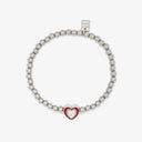 Pura Vida Stone & Enamel Heart Stretch Bracelet - front view