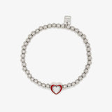 Pura Vida Stone & Enamel Heart Stretch Bracelet - front view