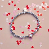 Pura Vida Stone & Enamel Heart Stretch Bracelet - detail view