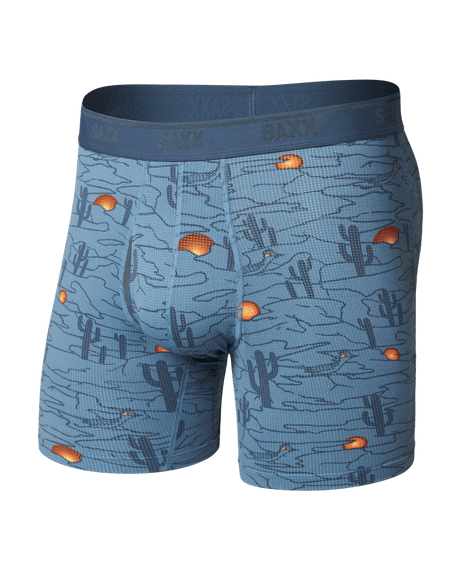 Saxx Saxx Men's Quest Quick-Dry Mesh Boxer Brief Fly - Canyonlands-Washed Blue Canyonlands-Washed Blue M Mens Boxer Brief Underwear