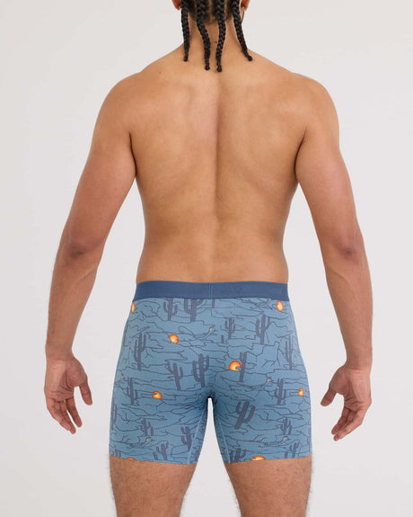 Saxx Saxx Men's Quest Quick-Dry Mesh Boxer Brief Fly - Canyonlands-Washed Blue Canyonlands-Washed Blue M Mens Boxer Brief Underwear