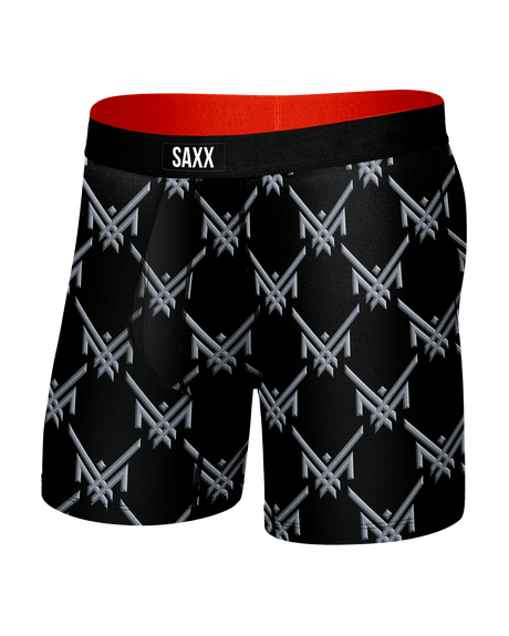 Saxx Saxx Men's Multi-Sport Mesh Boxer Brief Fly - MAXX LUXX LOGO-BLACK MAXX LUXX LOGO-BLACK S Mens Boxer Brief Underwear