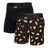 Saxx Saxx Men's Vibe Xtra Soft Comfor Boxers 2 Pack -FLAMIN HOT/BLACK FLAMIN HOT/BLACK M Mens Boxer Brief Underwear