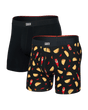 Saxx Saxx Men's Vibe Xtra Soft Comfor Boxers 2 Pack -FLAMIN HOT/BLACK FLAMIN HOT/BLACK M Mens Boxer Brief Underwear