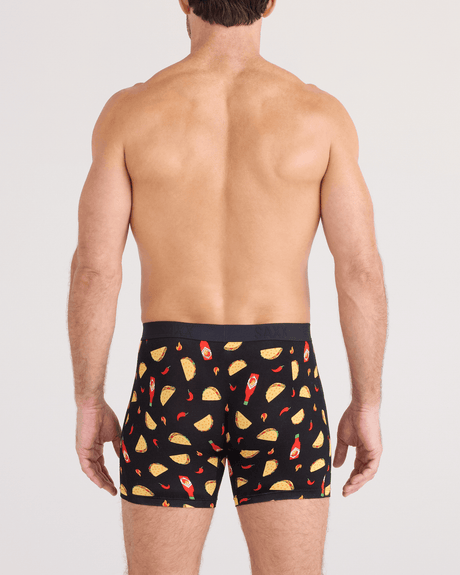 Saxx Saxx Men's Vibe Xtra Soft Comfor Boxers 2 Pack -FLAMIN HOT/BLACK FLAMIN HOT/BLACK M Mens Boxer Brief Underwear