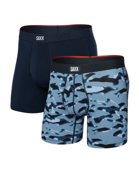 Saxx Saxx Men's Vibe Xtra Soft Comfor Boxers 2 Pack -POND CAMO/NAVY POND CAMO/NAVY S Mens Boxer Brief Underwear